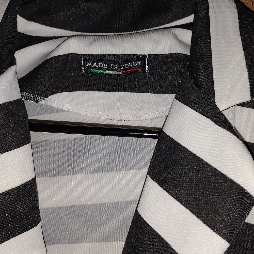 Elegant Black and White Striped Dress